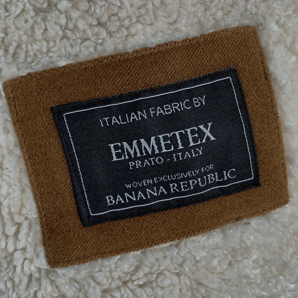 Banana Republic Bomber Jacket Men Small Brown Moleskin Sherpa Emmetex Italy